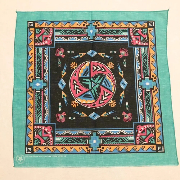 Vtg Wamcraft Bandana Scarf Handkerchief USA Cotton  Poly RN14193 - Picture 15 of 16